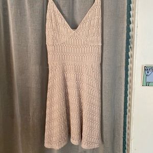 Crocheted blush pink sleeveless dress Size Medium